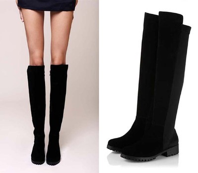 women's tall boots low heel